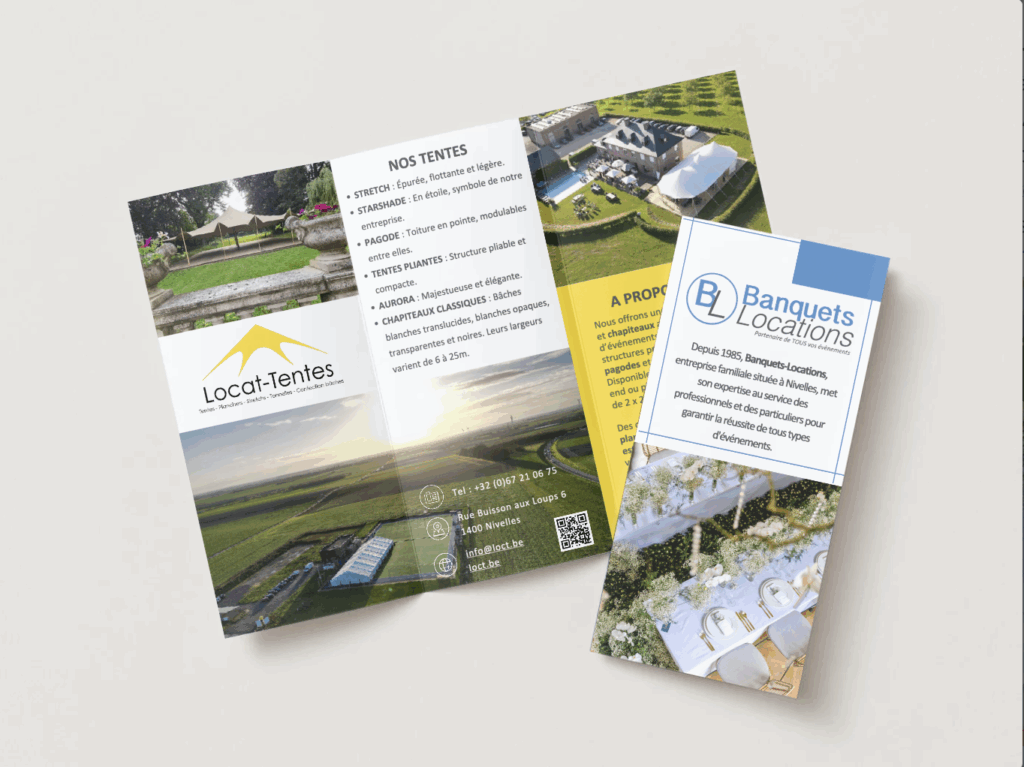 Impression flyer carte de visite menu triptyque