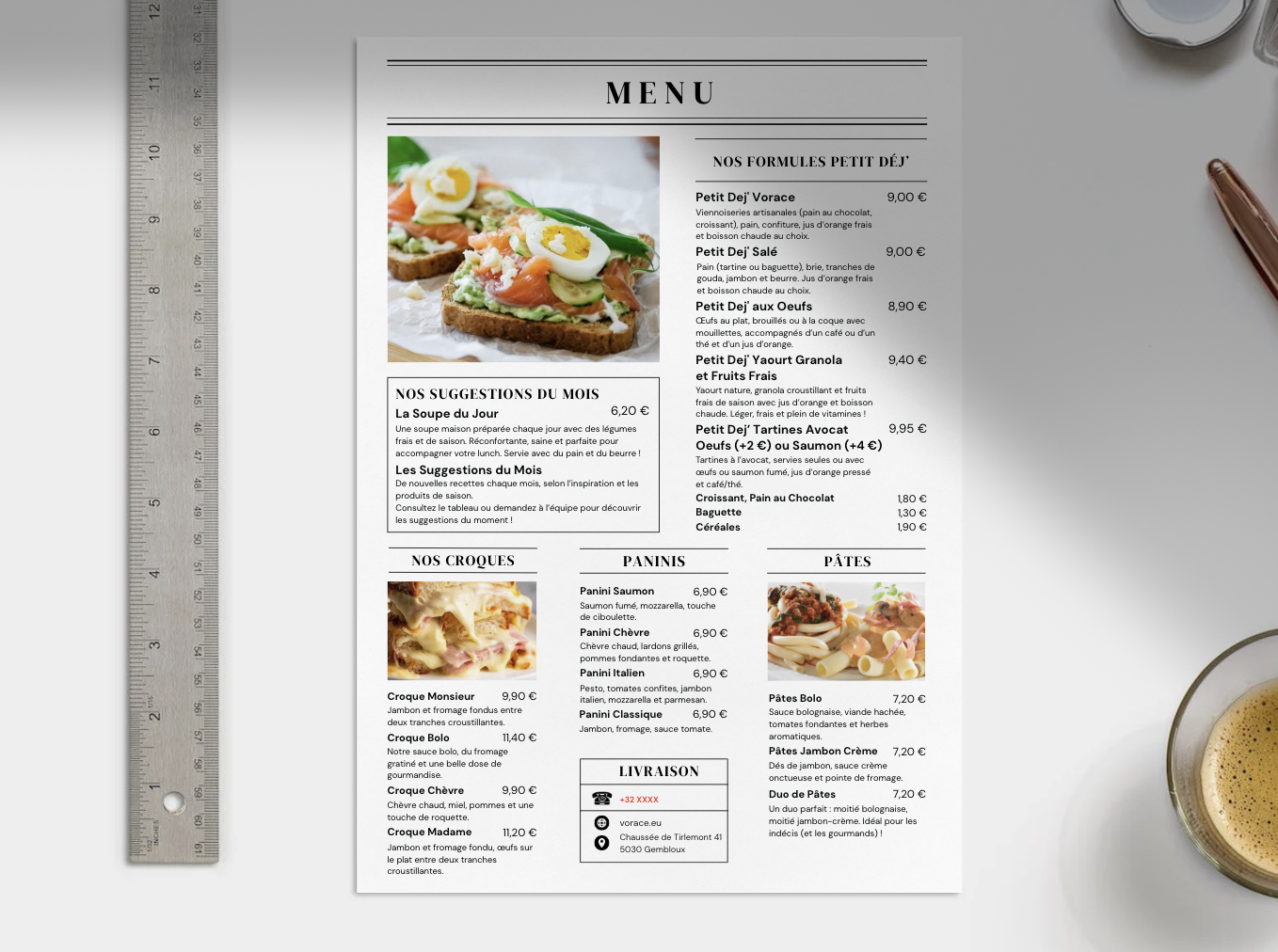Impression flyer carte de visite menu triptyque
