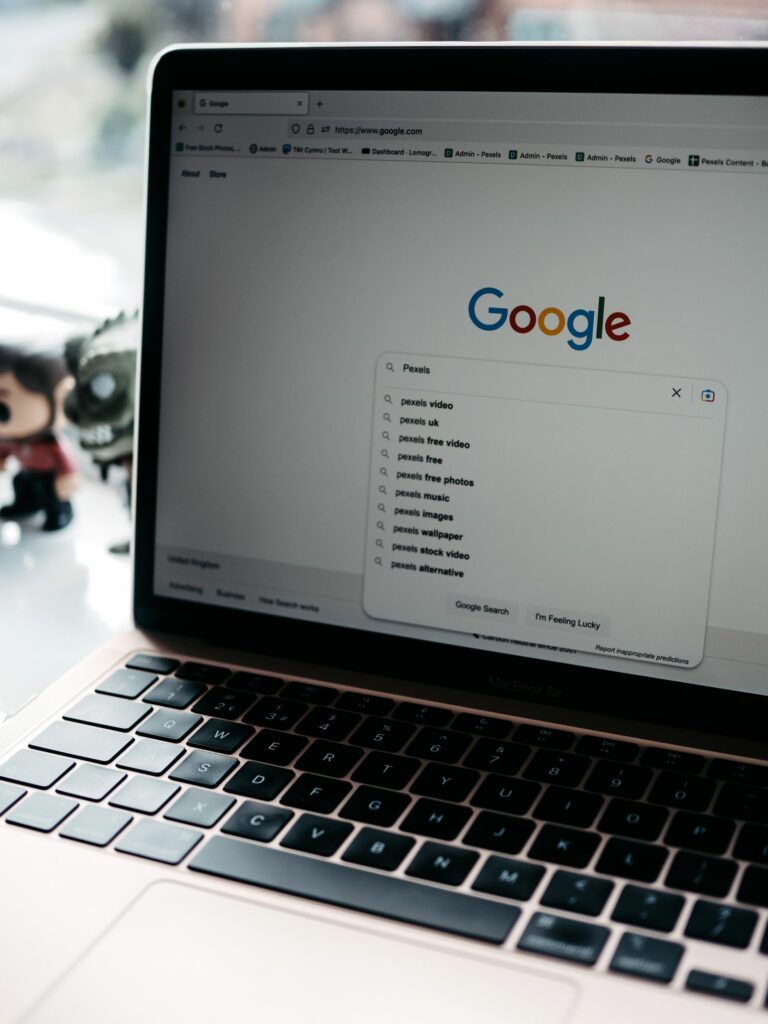 Recherche sur Google depuis un ordinateur portable